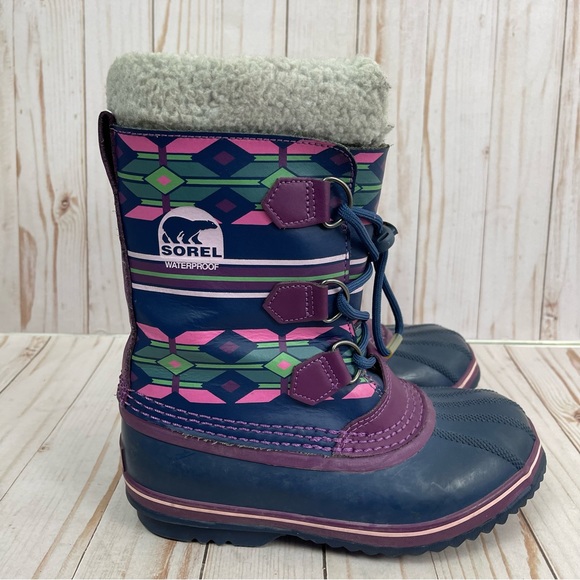 Sorel Caribou Womens Purple Waterproof Insulated Rubber Winter Snow Boots - Picture 3 of 7